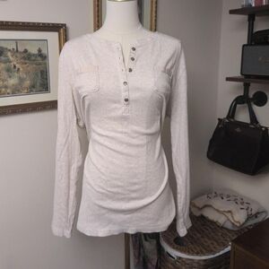 Chaps Women's Light Cream Button Down Shirt